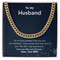 A I'm So Truly Grateful Cuban Link Necklace - For Husband from Wife by ShineOn Fulfillment with the words to my husband.