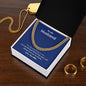 A gift box with a You Are Everything To Me Cuban Link Necklace - For Husband from Wife chain and a gold ring.