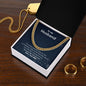 A gift box with the I'm So Truly Grateful Cuban Link Necklace - For Husband from Wife by ShineOn Fulfillment and a gold ring.