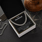 A gift box with the "You Are Always There Cuban Link Necklace - For husband from wife" by ShineOn Fulfillment and a compass on it.