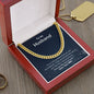 A box with the I'm So Truly Grateful Cuban Link Necklace - For Husband from Wife by ShineOn Fulfillment and a ring on it.