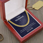 A box with an Always Remember Cuban Link Necklace - For Husband from Wife by ShineOn Fulfillment and a ring in it.