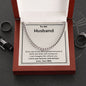 An Every Day of My Life is Perfect Cuban Link Necklace - For Husband from Wife by ShineOn Fulfillment and a ring in a box.
