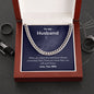 An Always Remember Cuban Link Necklace - For Husband from Wife by ShineOn Fulfillment with the words to my husband in a box.