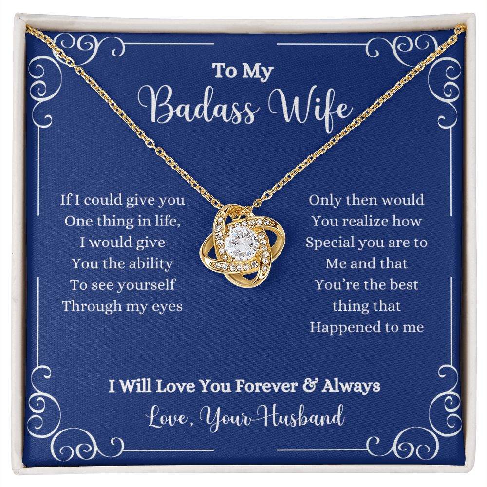 To my ShineOn Fulfillment I Will Love You Forever & Always Love knot Necklace - Gift for Wife from Husband.