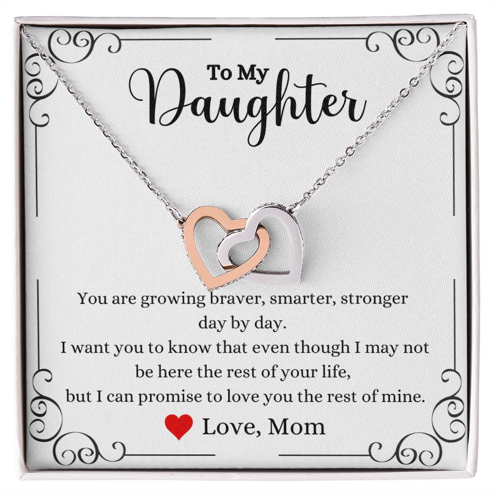 A Love You The Rest of Mine Interlocking Hearts Necklace - Gift for Daughter from Mom by ShineOn Fulfillment with a message to my daughter.