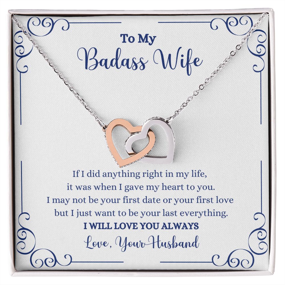 To my I Will Always Be With You Interlocking Hearts necklace - Gift for Wife from Husband, ShineOn Fulfillment.