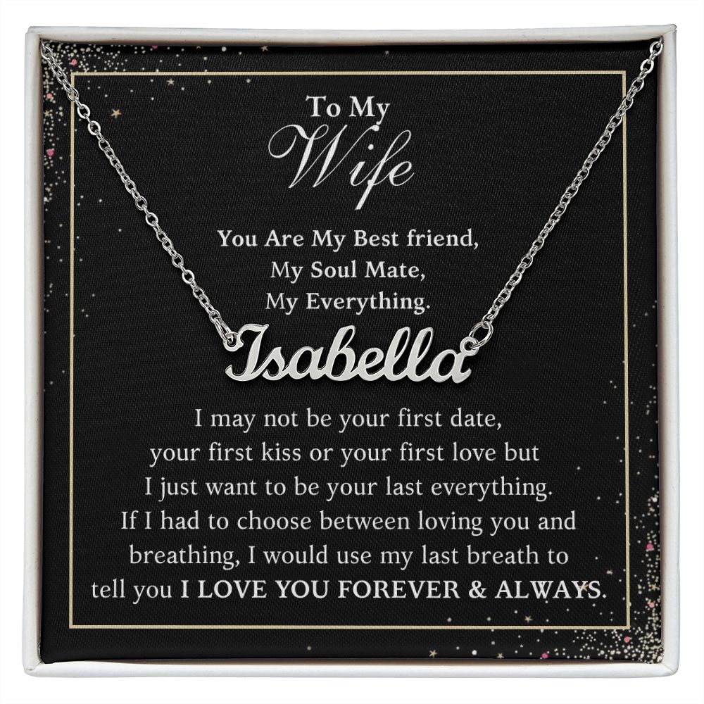 A ShineOn Fulfillment gift box with a You Are My Best Friend Custom Name Necklace - For Wife From Husband.