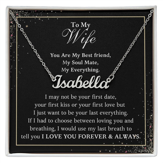 A ShineOn Fulfillment gift box with a You Are My Best Friend Custom Name Necklace - For Wife From Husband.