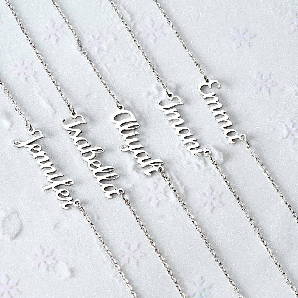 ShineOn Fulfillment's My Heart Smiles Personalized Name Necklace - For Wife in sterling silver.