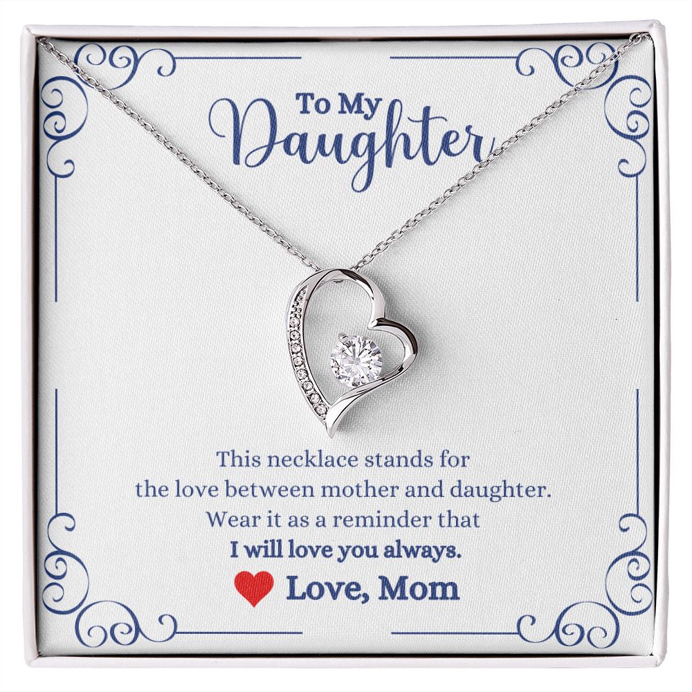 A box with the "I Will Always Be With You Forever Love Necklace - Gift for Daughter from Mom" by ShineOn Fulfillment.