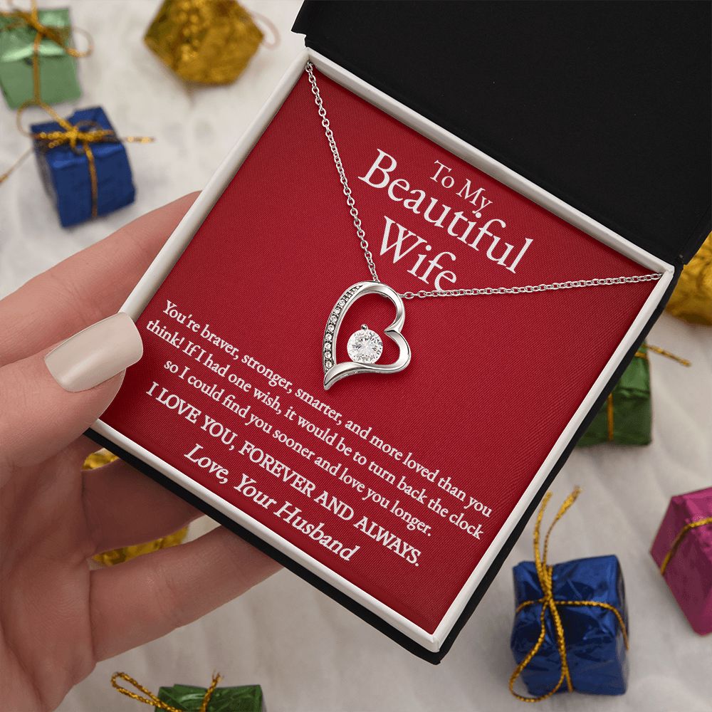 A You Are Braver Forever Love Necklace - To Wife from Husband necklace in a gift box by ShineOn Fulfillment.