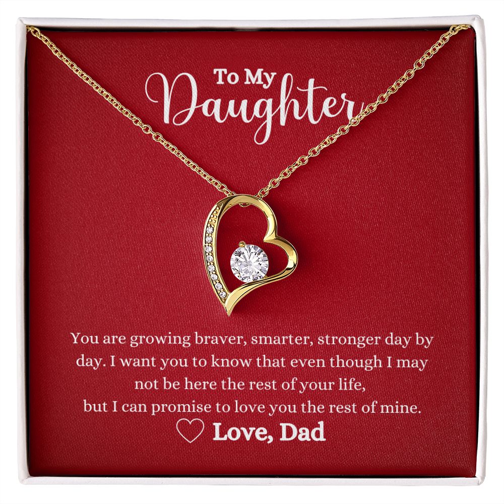 A Love You The Rest of Mine Forever Love Necklace - Gift for Daughter from Dad with a message to my daughter, by ShineOn Fulfillment.