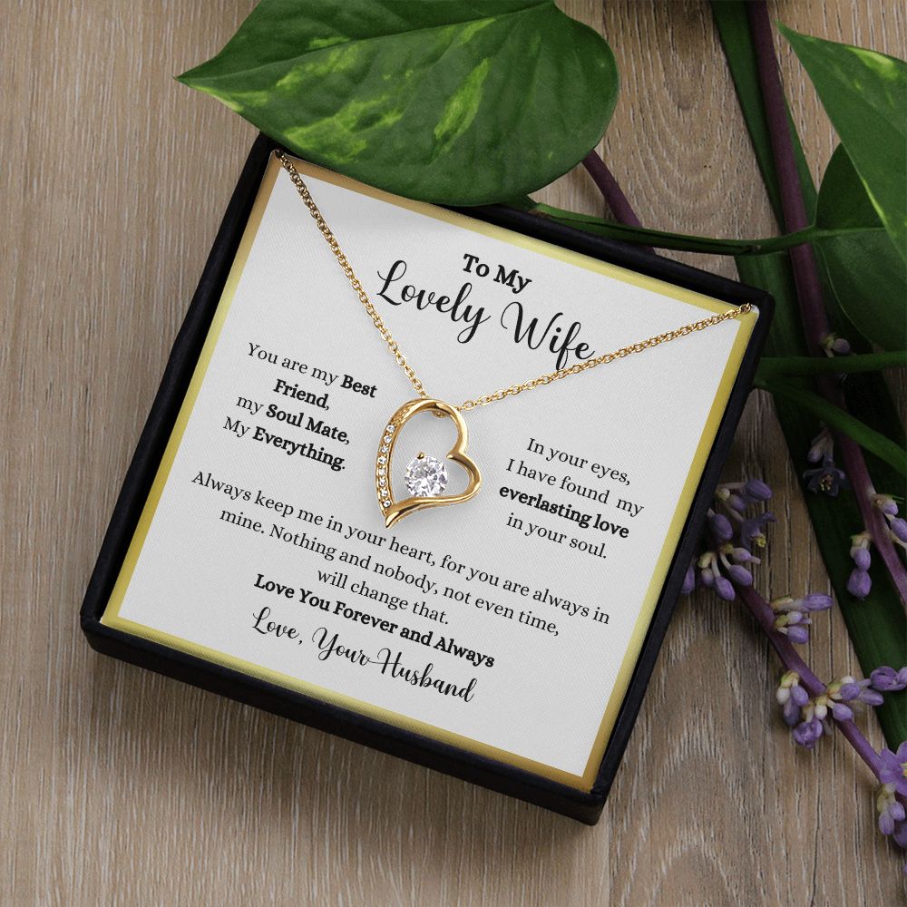 An Always Keep Me In Your Heart Forever Love Necklace - Gift for Wife from Husband by ShineOn Fulfillment with a message on it.