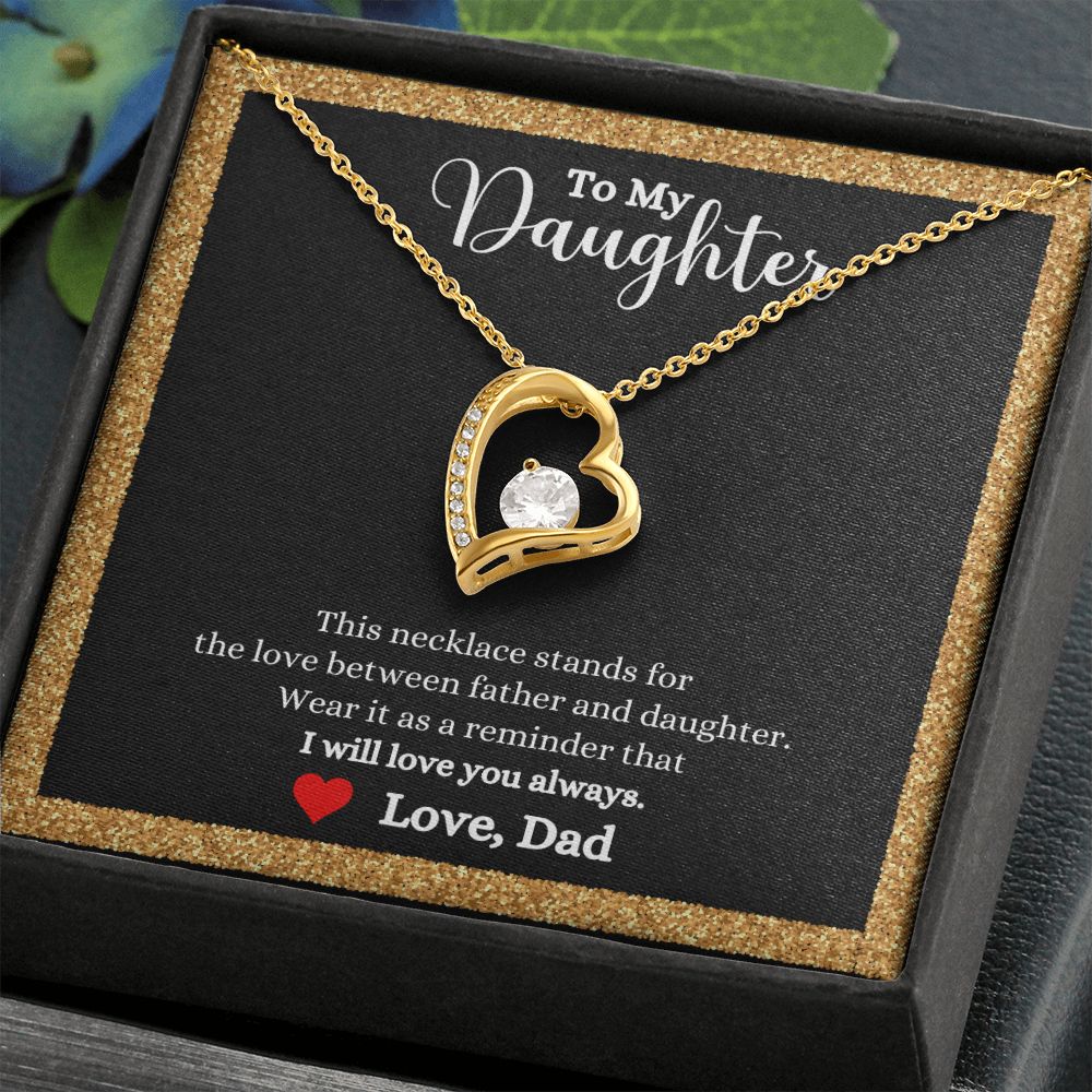 A ShineOn Fulfillment gift box with a Love Between Father and Daughter Forever Love Necklace - Gift for Daughter from Dad.