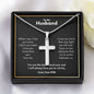 An "I Will Always Love You To Infinity" Artisan Cross Necklace – For Husband from ShineOn Fulfillment with a poem on it.