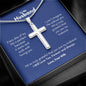 An Every Day Of My Life Is Perfect Artisan Cross Necklace – For Husband by ShineOn Fulfillment with a poem on it.