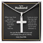 A necklace with the I Will Always Love You To Infinity Artisan Cross Necklace – For Husband from ShineOn Fulfillment that says i love my husband.