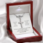 A I'M So Truly Grateful Artisan Cross Necklace – For Husband by ShineOn Fulfillment in a box with a message on it.