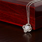 A Thank you Mom, You Are The Best Friend That I Ever Had | Love Knot Necklace and Earring Set For Mom by ShineOn Fulfillment with a diamond in the center.