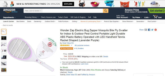 Lavender Purple Wonder Zap Electric Bug Zapper is Number 1 New Release on Amazon at Golden Value SG 