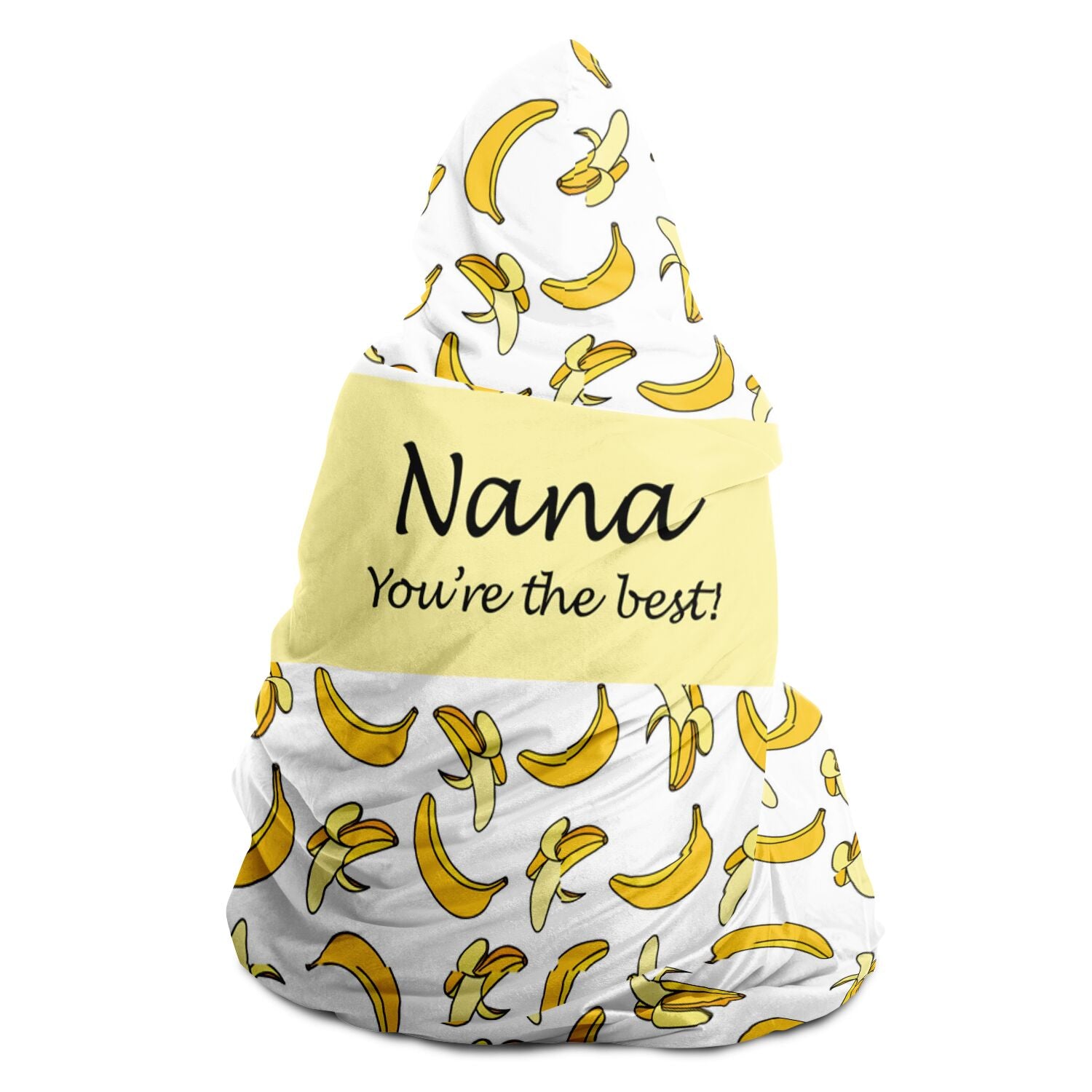 Nana, you're the best Subliminator Blanket Hoodie with Banana Pattern - Perfect Gift for Nana.