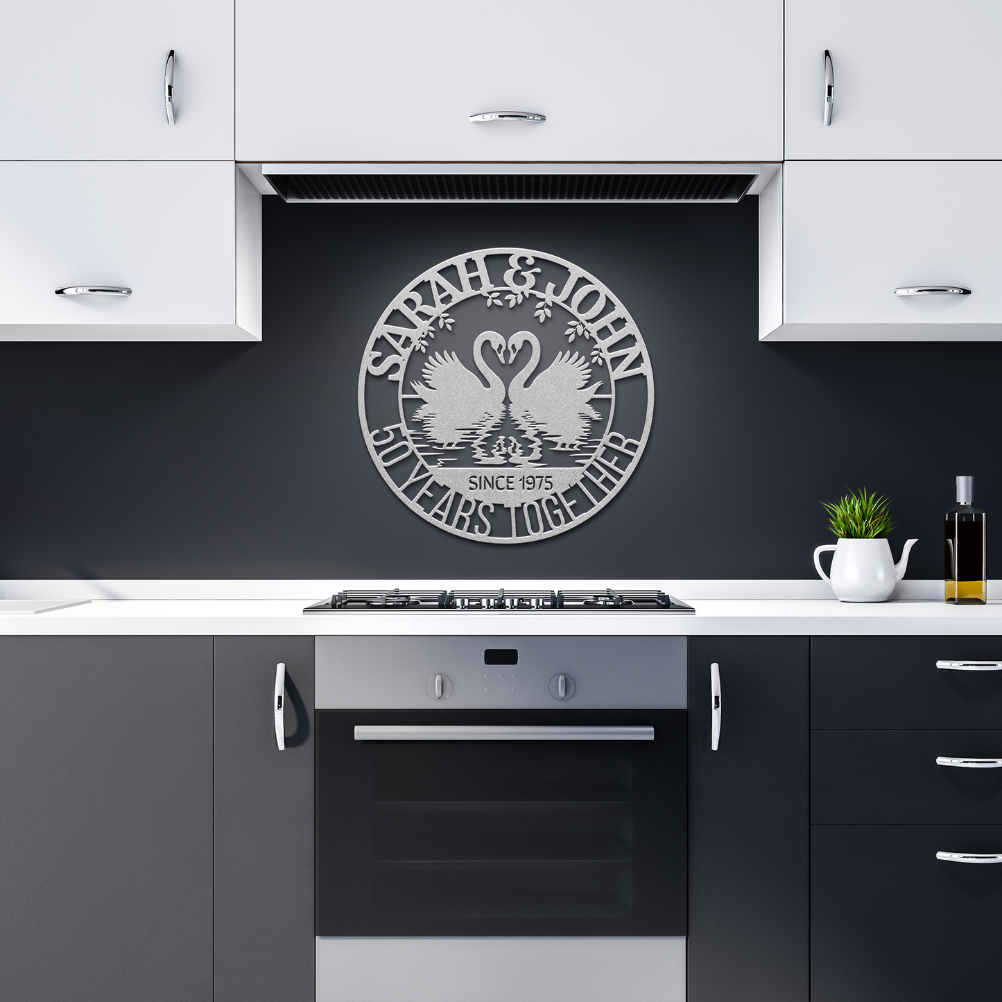 50th_Wedding_Anniversary_Swans_Metal_Wal_Silver_Dark_Kitchen_Mockup.png