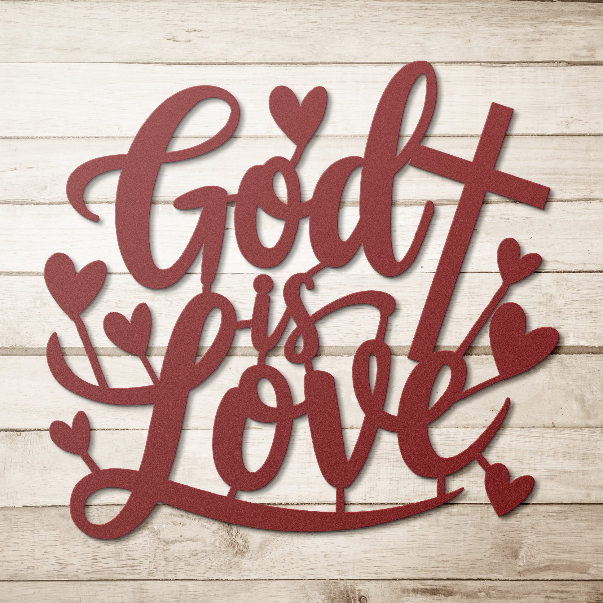 Christian_Metal_Art_-_God_is_Love_Red_Simple_Wood_BKGD_Mockup.png