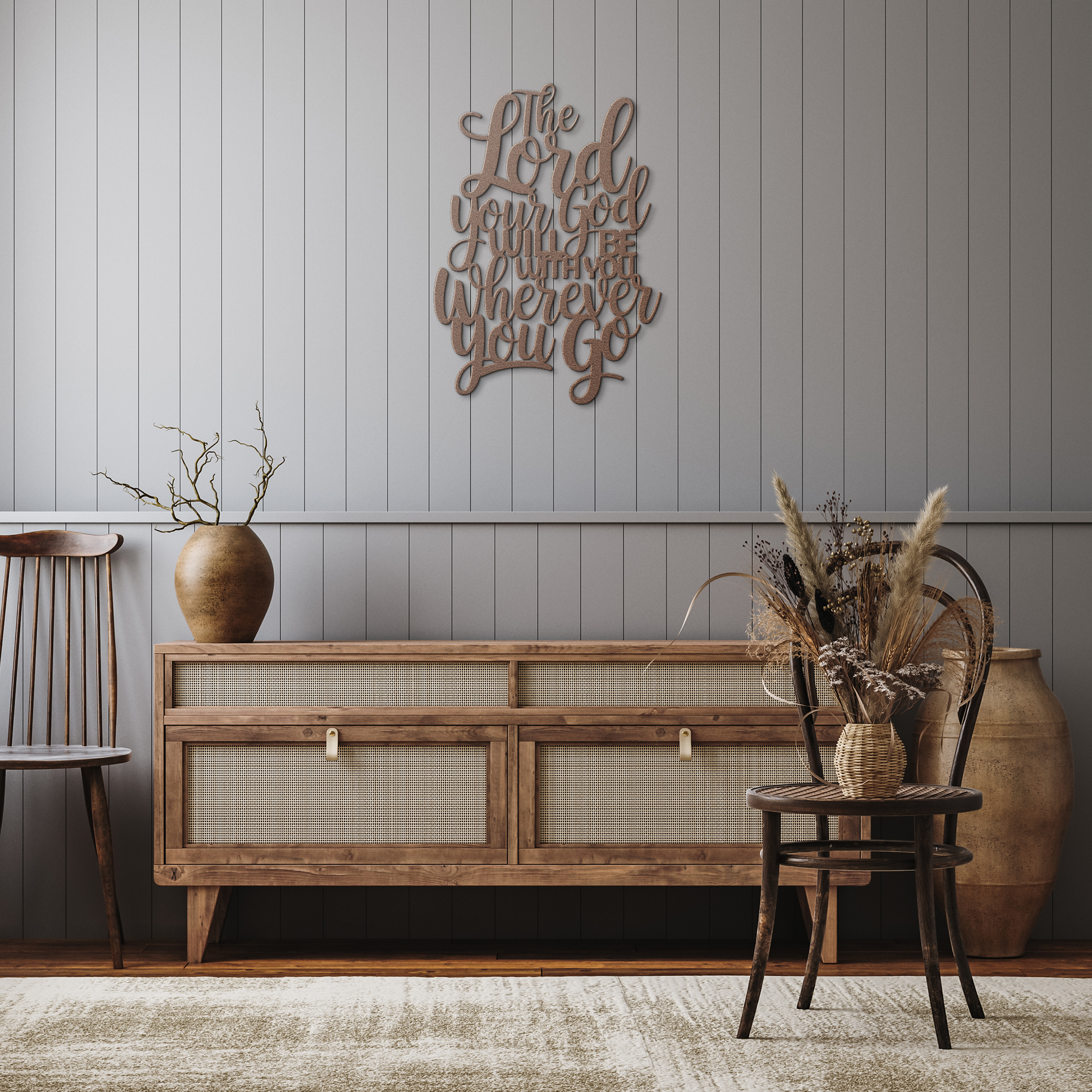 Christian_Metal_Art_-_The_Lord_Your_God__Copper_Rustic_Hallway_Mockup.png