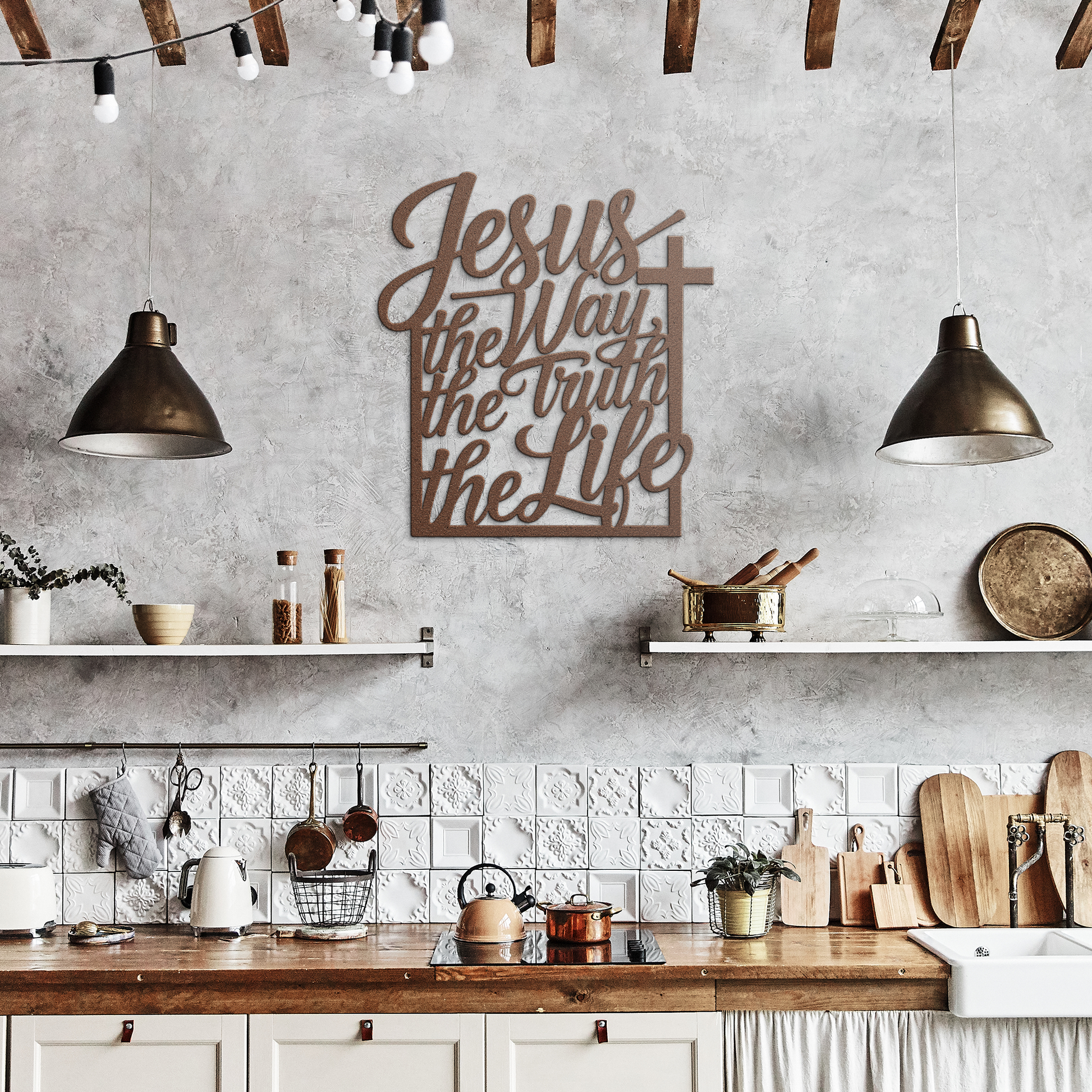 Christian_Metal_Sign_-_Jesus_The_Way_The_Copper_Rustic_Kitchen_Mockup.png