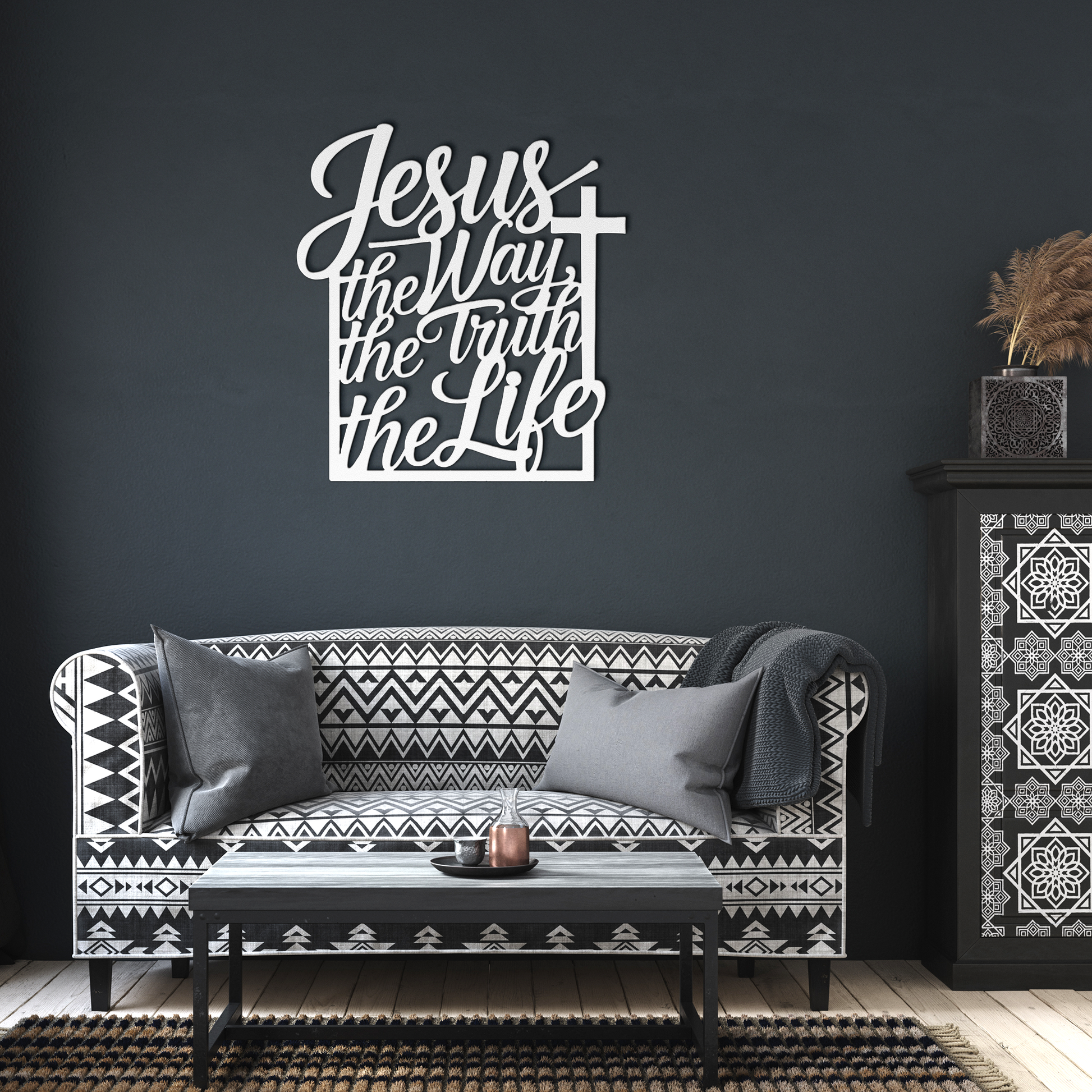 Christian_Metal_Sign_-_Jesus_The_Way_The_White_Dark_Living_Room_Mockup.png