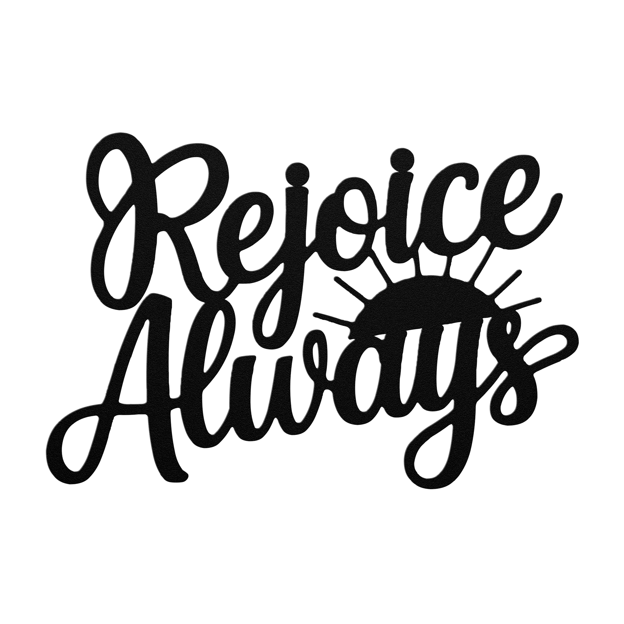 Rejoice Transparent Christian Metal Sign - Rejoice Always – Golden Value SG