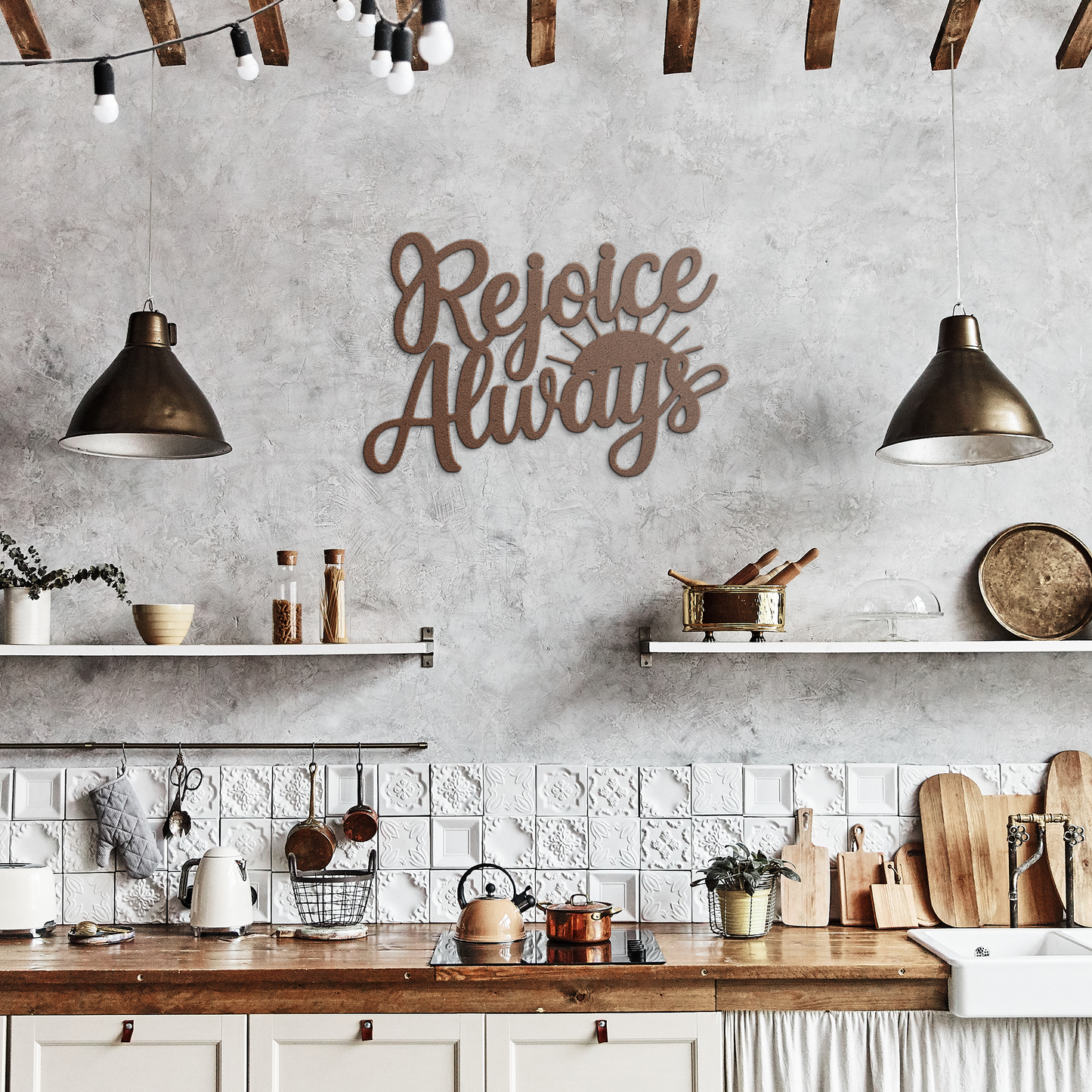 Christian_Metal_Sign_-_Rejoice_Always_Copper_Rustic_Kitchen_Mockup.png