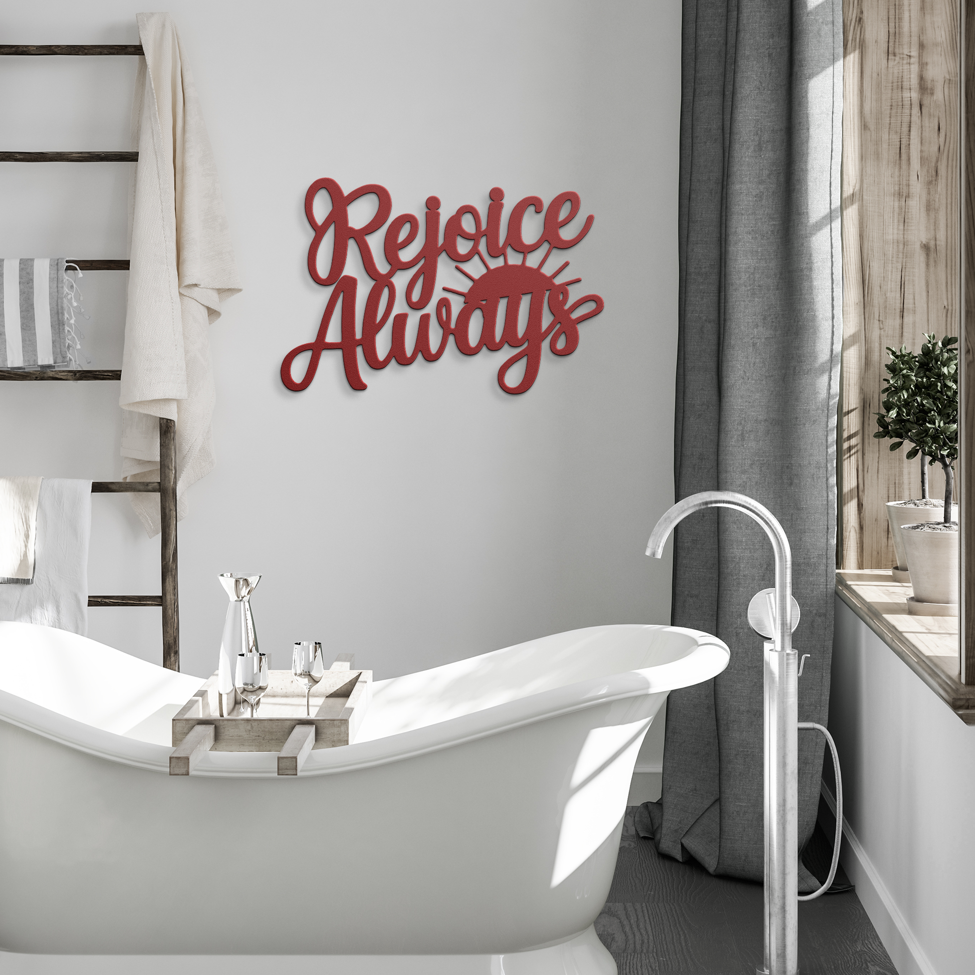 Christian_Metal_Sign_-_Rejoice_Always_Red_Modern_Bathroom_Mockup.png