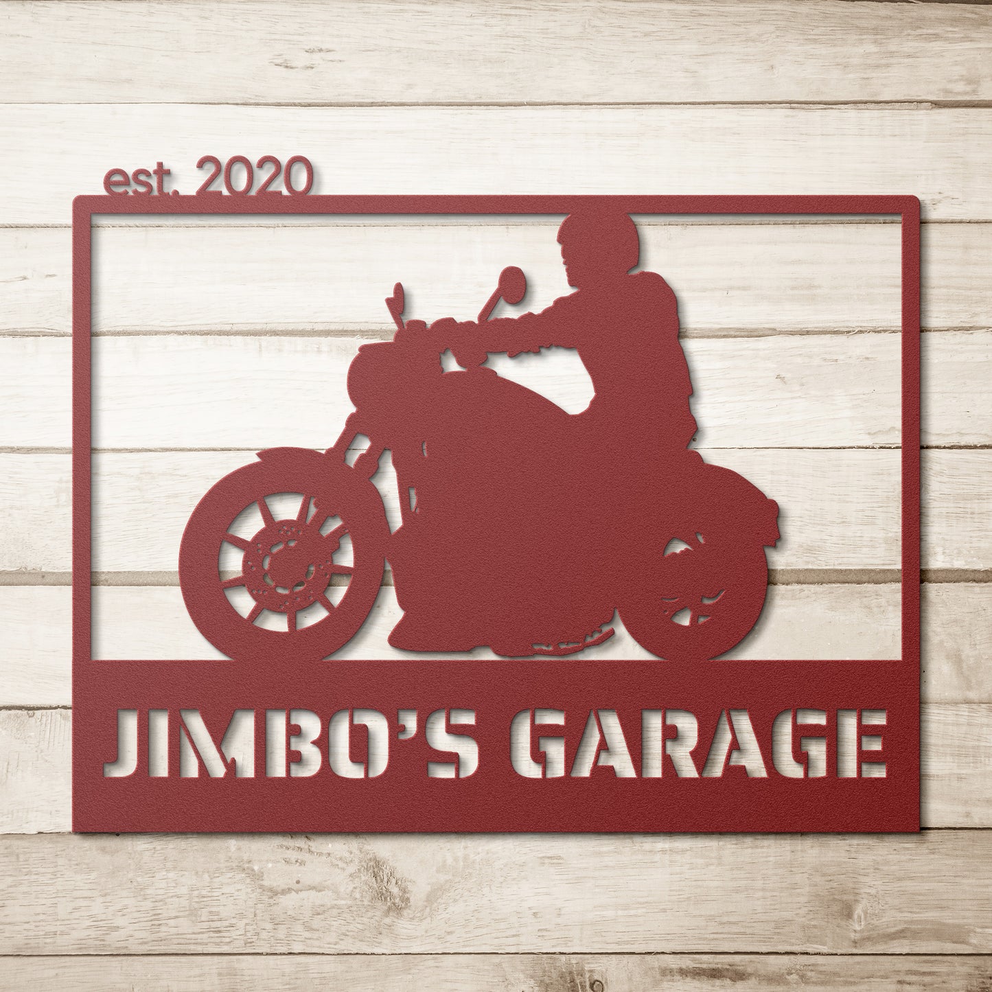 Custom Motorcycle Garage Sign Personalized Name Metal Plaque Man Cave Sign Metal Wall Art Decor Housewarming Father's Day Gift For Biker