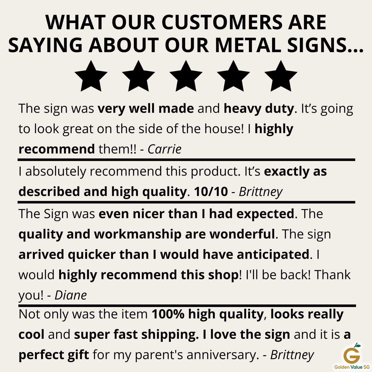 A customer review graphic shows five stars and bold testimonials praising the Personalized Cyclist Couple Metal Wall Art for its quality, fast shipping, and gift appeal, with reviewers highly recommending this customizable decor.