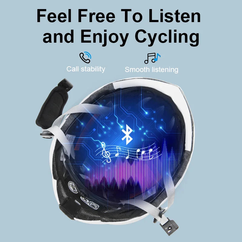 Cycling Helmet Mips Anti-collision Safety Bicycle Helmet Smart Music Bluetooth Bike Helmets Callable Cycling Cap with Led Light