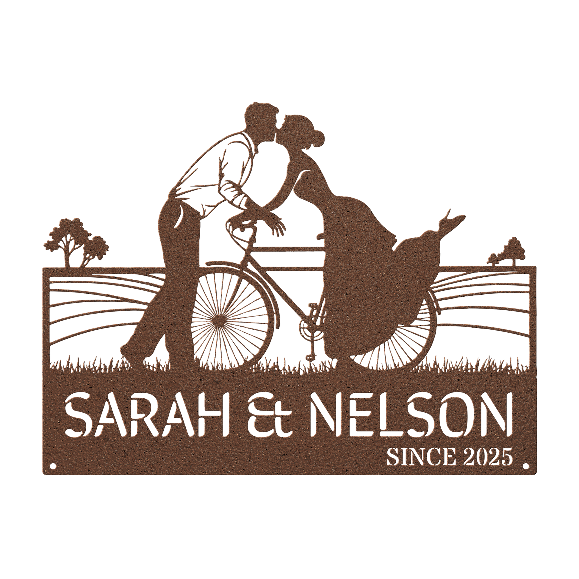 Cycling_Couple_Kissing_Metal_Sign_Copper_Transparent_Mockup.png