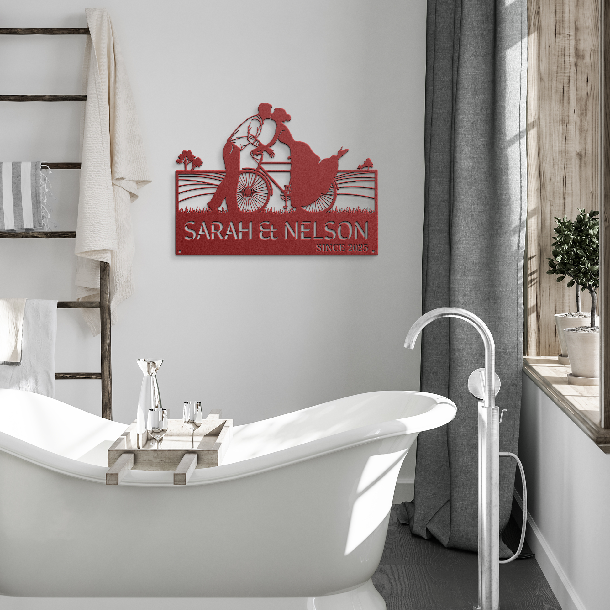 Cycling_Couple_Kissing_Metal_Sign_Red_Modern_Bathroom_Mockup.png