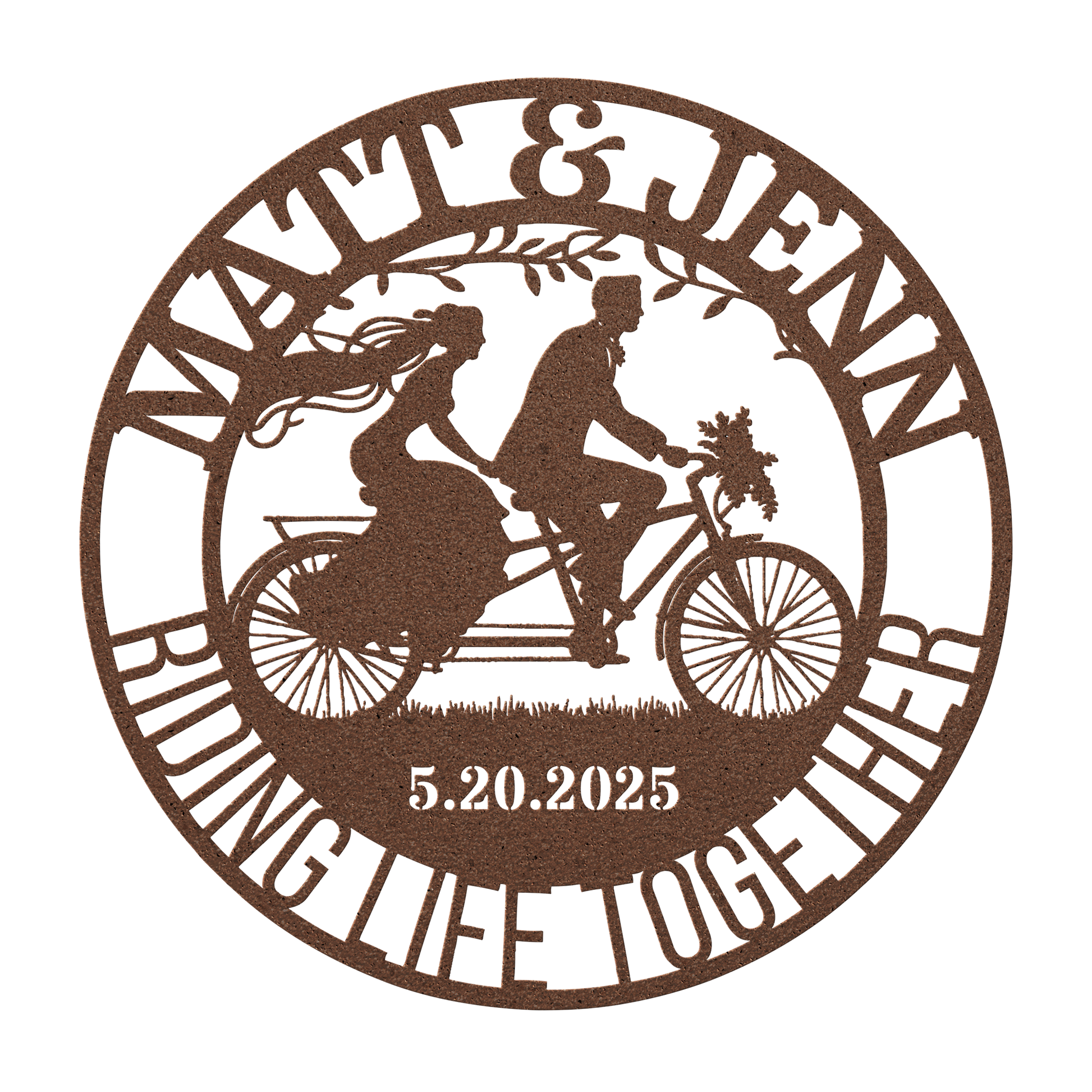 Cycling_Couple_Wedding_Metal_Wall_Art_Copper_Transparent_Mockup.png