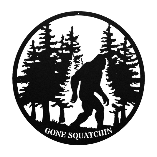 Gone_Squatchin_Bigfoot_Metal_Sign_Black_Transparent_Mockup.png
