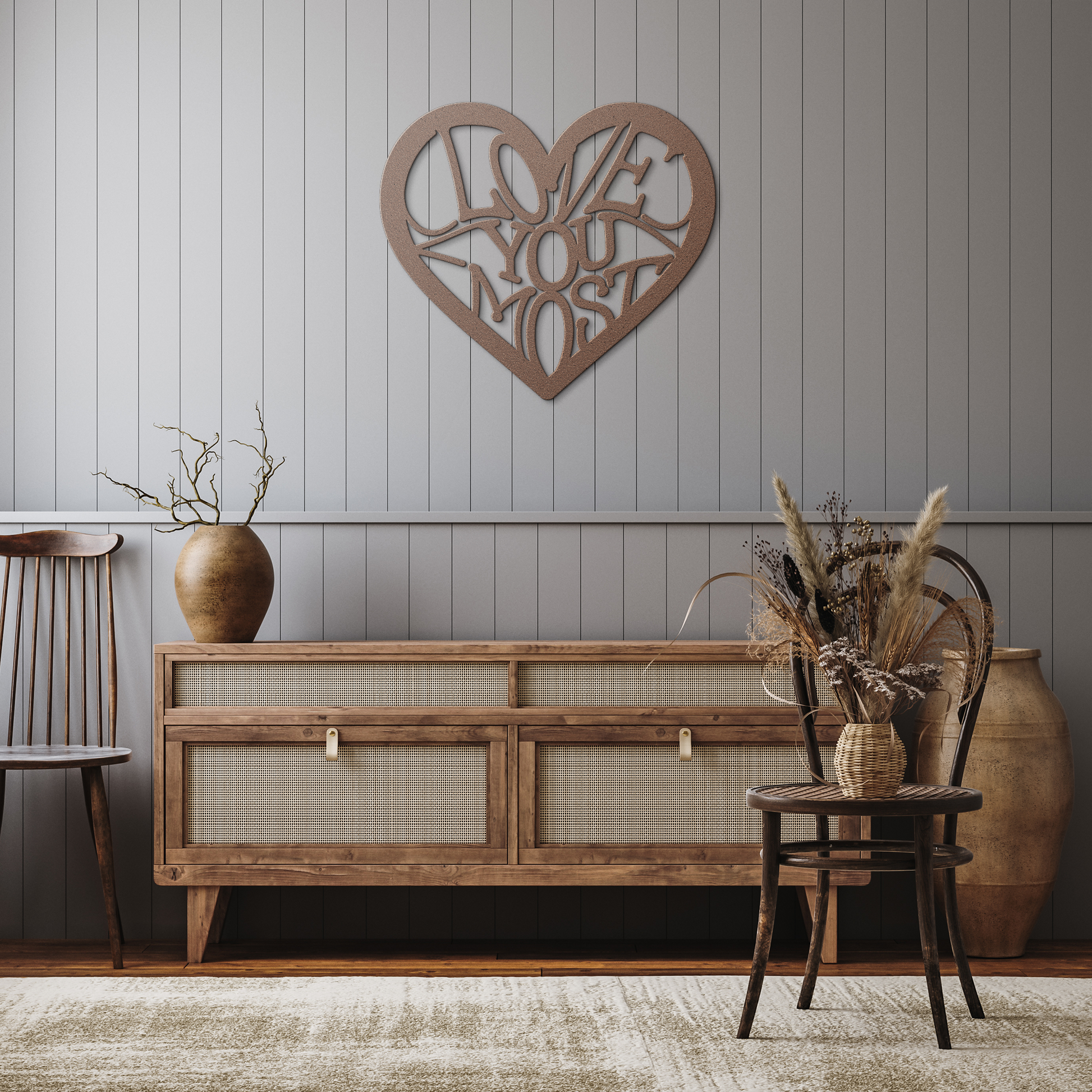 Love_You_Most_Metal_Wall_Art_Copper_Rustic_Hallway_Mockup.png