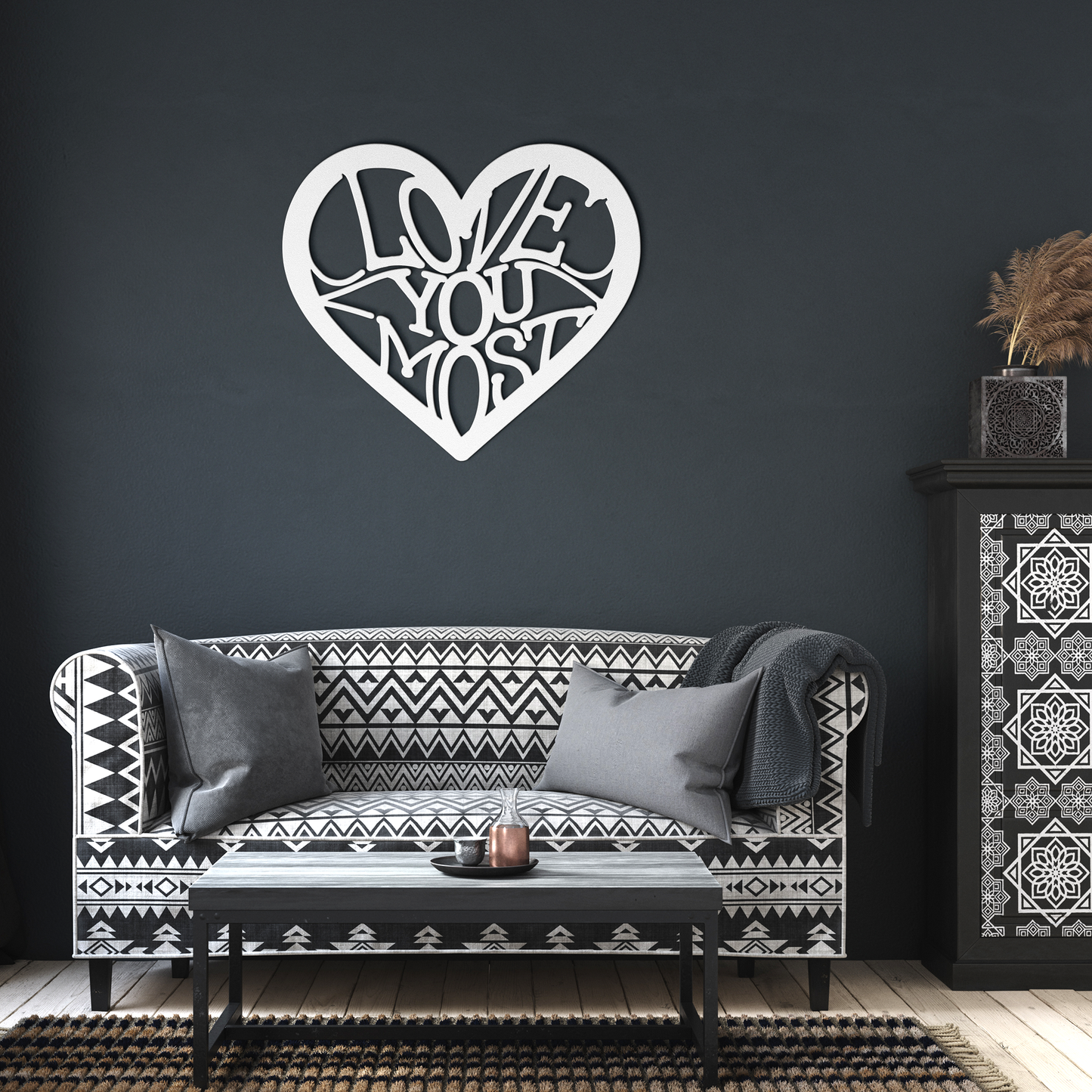 Love_You_Most_Metal_Wall_Art_White_Dark_Living_Room_Mockup.png