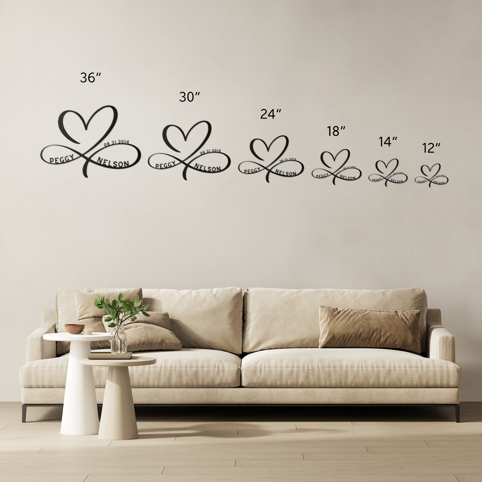 This Personalized Infinity Love Heart Metal Art Sign by teelaunch features a shamrock wall decal and is made of powder coated 18 gauge steel.