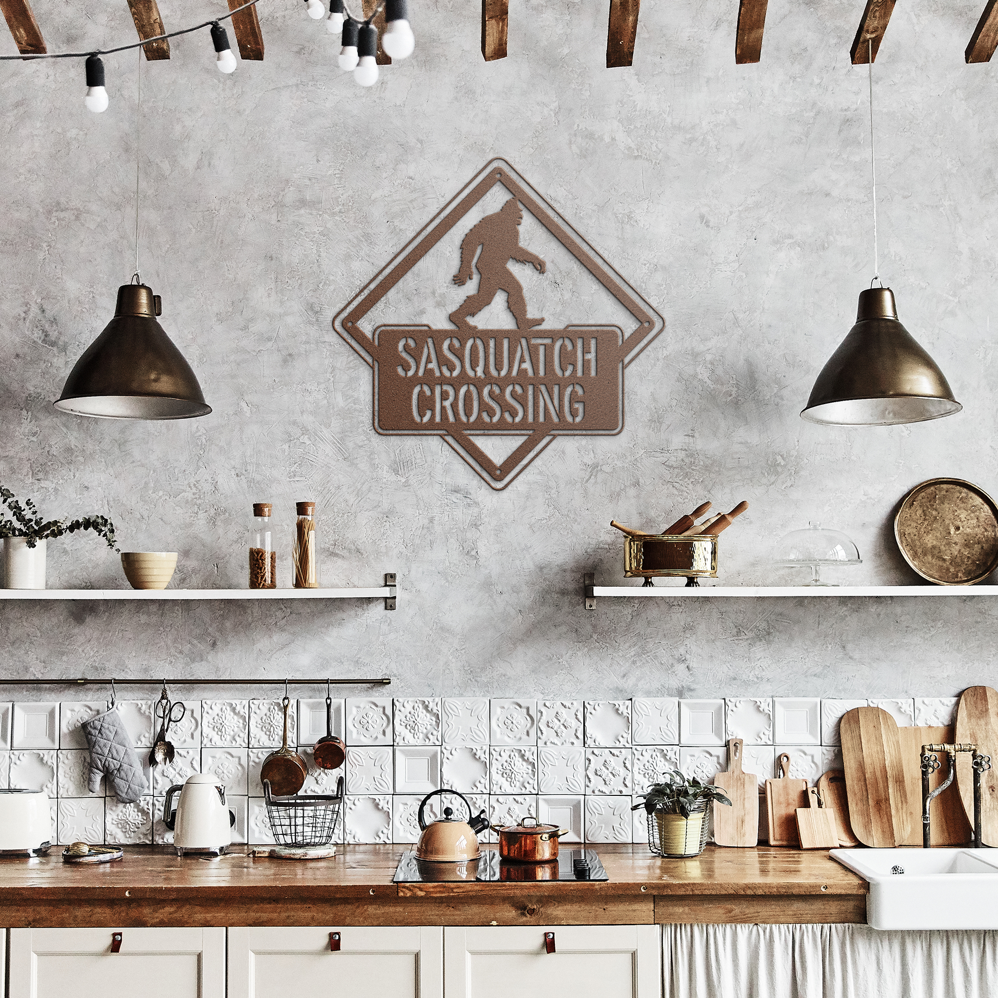 Sasquatch_Crossing_Metal_Sign_Copper_Rustic_Kitchen_Mockup.png
