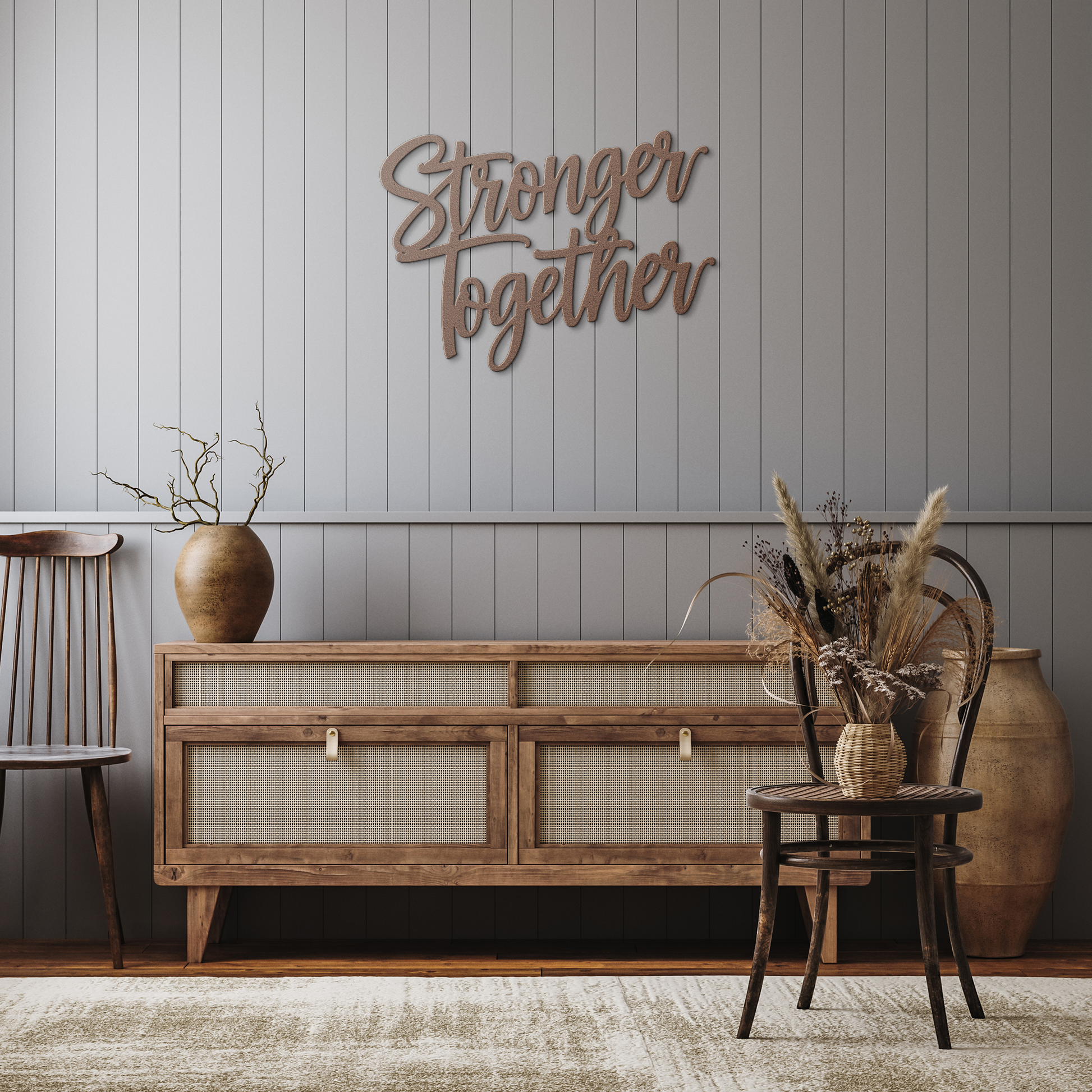Stronger_Together_Metal_Sign_Copper_Rustic_Hallway_Mockup.png