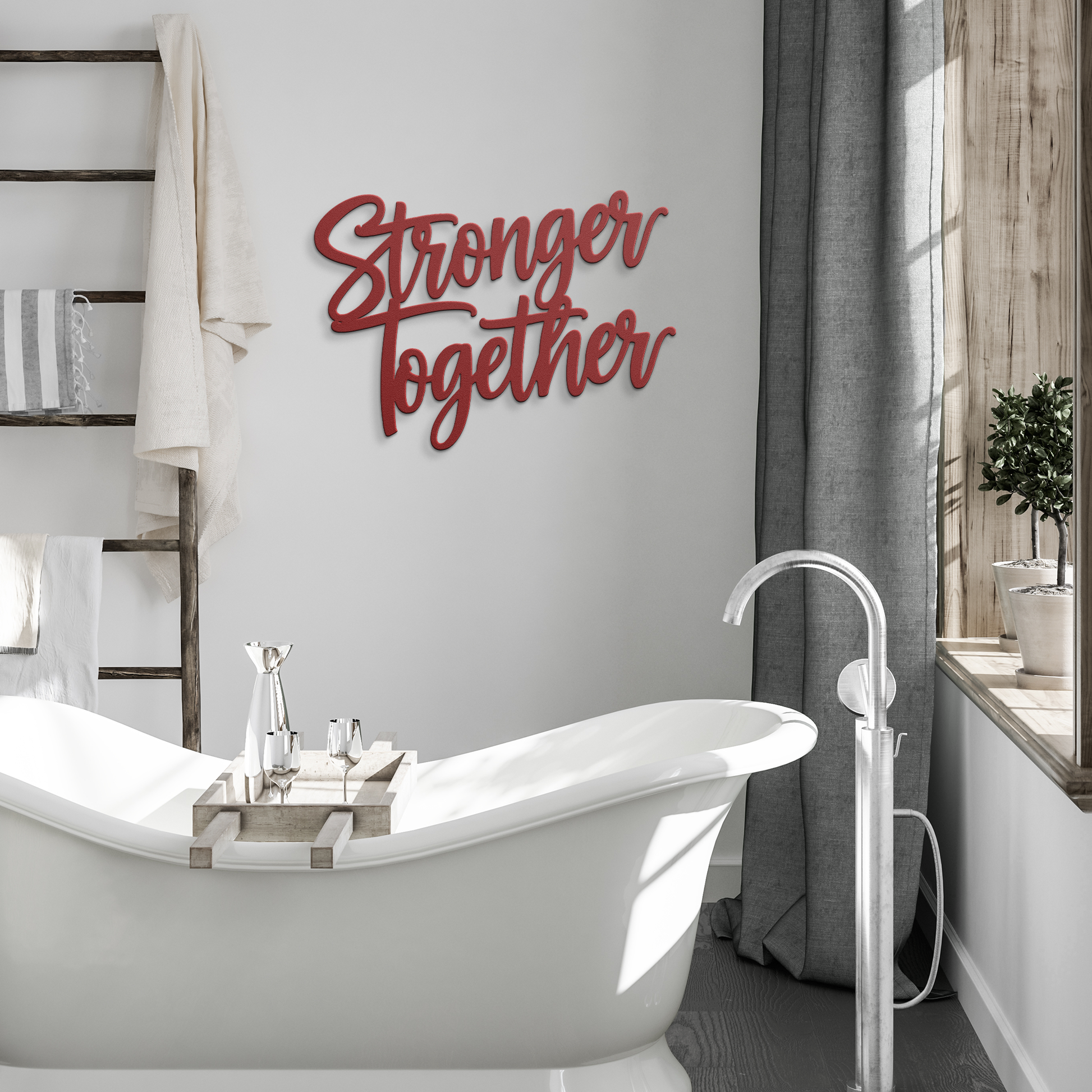 Stronger_Together_Metal_Sign_Red_Modern_Bathroom_Mockup.png