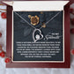 The Soulmate-Eternal Happiness - Forever Love Necklace features a heart-shaped design in a box with a romantic message, crafted with a white gold finish and adorned with CZ crystal to beautifully symbolize everlasting affection.
