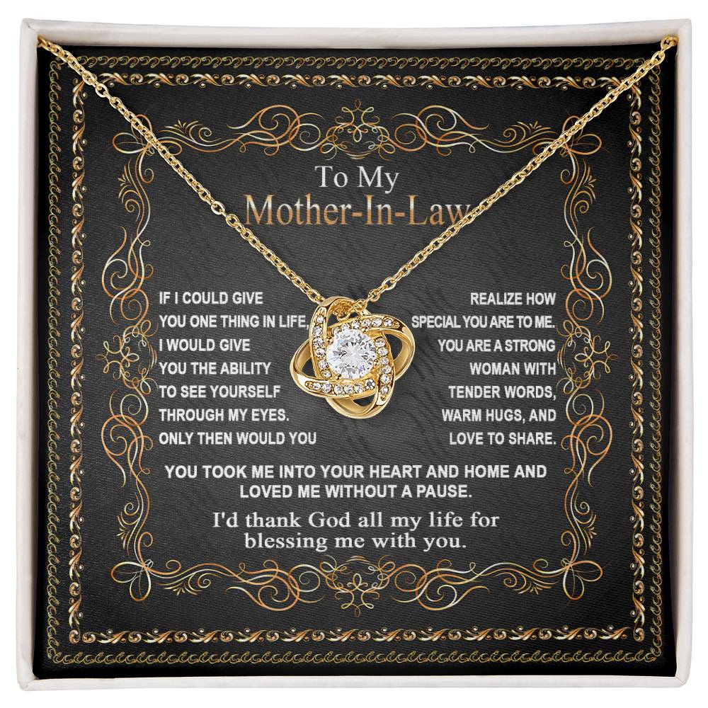 To Mother-In-Law, Through My Eyes - Love Knot Necklace