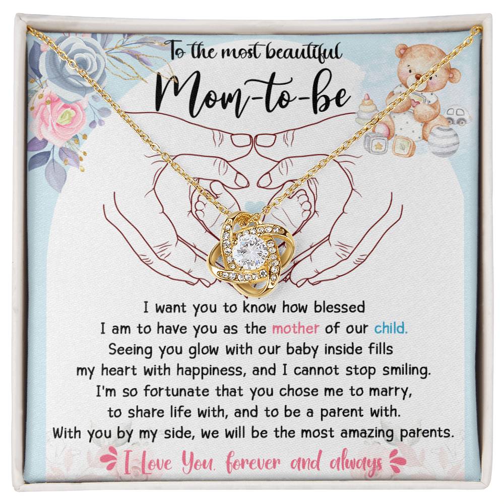 To Mom To Be, You Chose Me - Love Knot Necklace